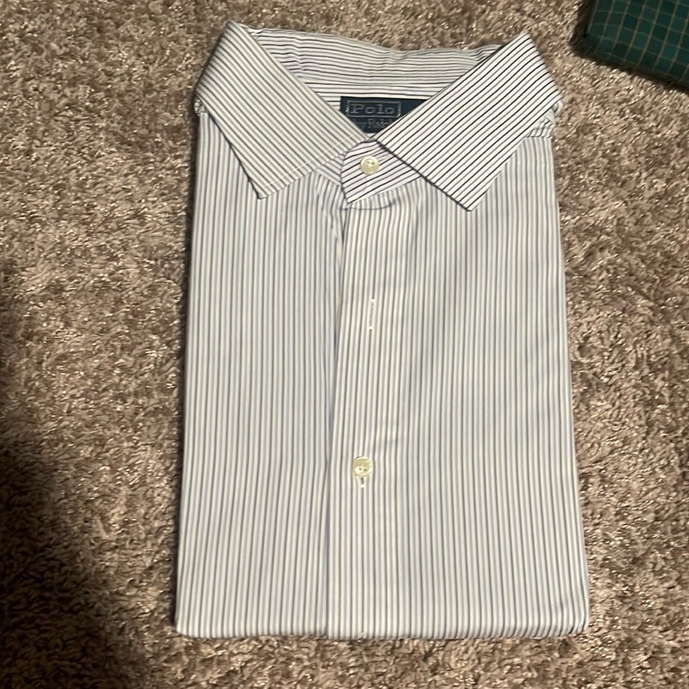 Polo by Ralph Lauren, dress shirt White blue and navy